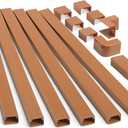 126in Cord Hider Kit, TV Wire Covers for Wall, Paintable Cable Management Kit, Cable Cover for Mounted TV, Hide Wires Along Wall, Brown Cord Cover, 8xL15.7in W0.95in H0.55in