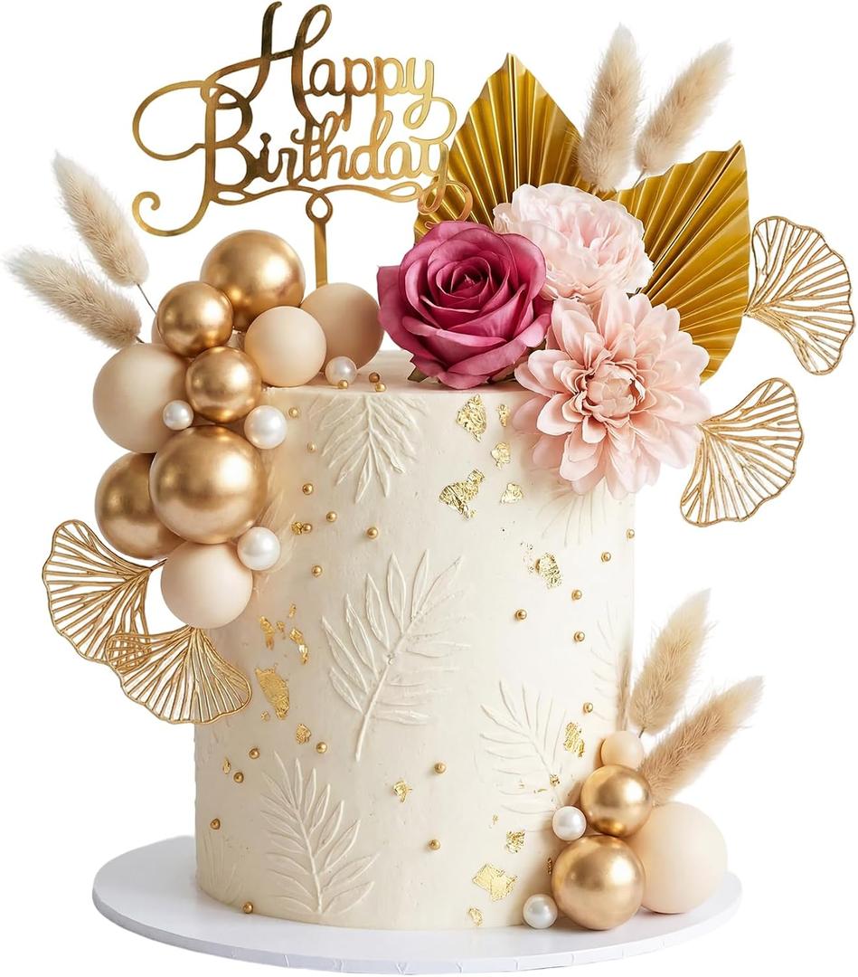 27Pcs Bohemian Cake Decoration Bohemian Cake Topper for Birthday Party Supplies