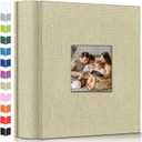 Artfeel Photo Album 4x6 with 1000 Pockets,Slip-in Picture Albums,Linen Cover Memory Book with Front Window,White Page Vertical Photo Book for Wedding,Family,Anniversare,Baby,Vacation (Beige)