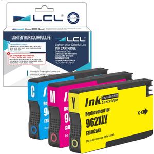 LCL 962XL Cyan Magenta Yellow Ink Cartridges Replacement for HP 962 XL Ink for HP OfficeJet Pro 9010 9012 9013 9014 9015 9016 9018 9019 9020 9022 9023 9025 9026 9027 9028 9029 Printer