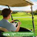 10L0L Golf Cart Windshield for Club Car Precedent 2004-Up, Tempo, 2017-Up Onward, Clear/Tinted Fold Down Club Car Windshield Anti-UV Impact Resistant, HD View, 37.5"W X 33.6"H