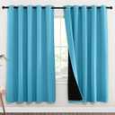 NICETOWN 100% Blackout Window Curtain Panels, Teal Blue, 2 Pieces, 70-inch Wide Per Panel, Full Light Blocking Drapes with Black Liner for Nursery, 72-inch Drop Thermal Insulated Draperies