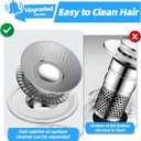 2 x Bathroom Sink Stopper with Anti-Odor, Faster Drainage, Universal Silicone Sink Drain Strainer, with Detachable Hair Catcher Drain Cover, Pop Up Basin Plug for 1.1~1.77 Drain Hole(Gray)