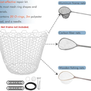 Riverruns Rubber Net Replacement Fishing Net Bag Fly Fishing Foldable Fish Landing Net for Freshwater Saltwater Without Handle