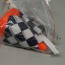 YOELVN 6 Pack 7inch Orange Race Cones with Holes on Top,12 Pack Checkered Flags,Racing Car Birthday Party Decorations,Two Fast Centerpieces,Race Cars Themed Party Supplies