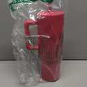 40oz Insulated Stainless Steel Tumbler | Double Wall Reusable Water Bottle with Handle & Straw Lid | Travel Coffee Mug for Coffee, Tea, Cold Drinks (Pink)