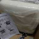 IMMER LIEBEN Rolling Stool and 4 Wheels with Brakes Rolling Chair for Home Office Garage Shop Roller Seat Water-Proof High Density Cushion and Steel White