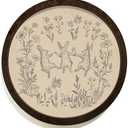 SkyCozy Easter Bunny Nursery Wall Art Decor | Neutral Cottagecore Wildflower Easter Rabbit Round Hanging Wall Decor for Kids Boy Girl Nursery Room Bedroom Playroom Pack of 3, 10x10