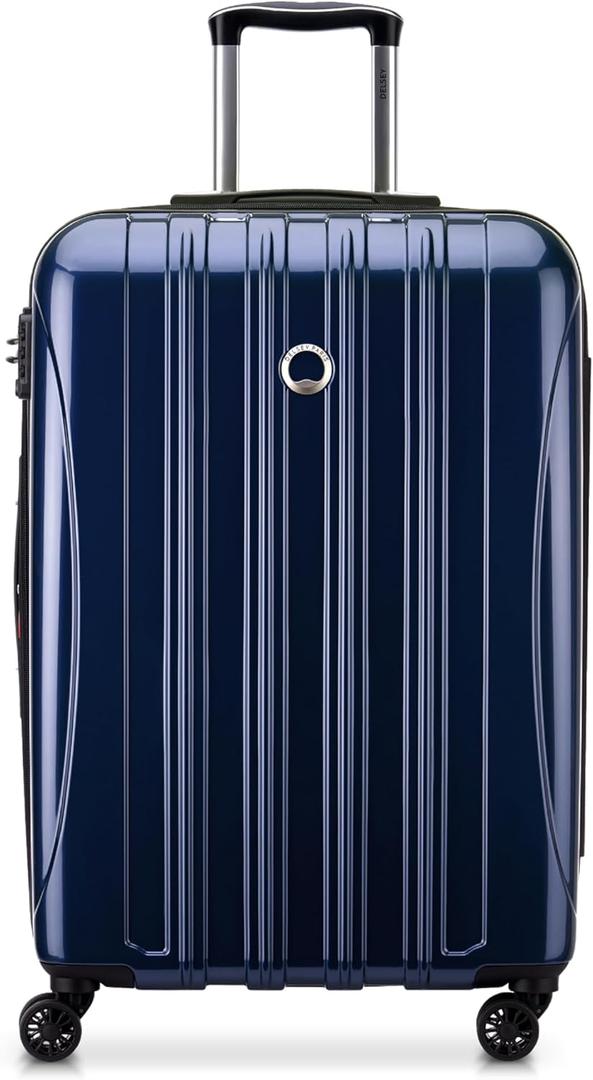 DELSEY PARIS Helium Aero Hardside Expandable Luggage with Spinner Wheels, Blue Cobalt, Checked-Medium 25 Inch