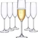 Amazing Abby - Crystal - 8-Ounce Unbreakable Tritan Champagne Flutes (Set of 6), Plastic Wine Glasses, Reusable, BPA-Free, Dishwasher-Safe, Perfect for Poolside, Outdoors, Camping, Picnic, and More
