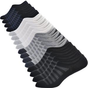 Ankle Socks Men 8 Pairs Cotton Low Cut Socks Breathable Casual Ankle Socks Women (9-12, E-8 Pairs(2*black+2*white+2*grey+2*navy))