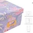 Decorative Storage Box with Lid, Foldable, Purple Squid, Metal Label Frame, Fancy, Cardboard Paperboard Keepsake box, Photo Storage for Memory, Home Decor, knick-knacks and Wool Organizer