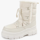 White Snow Boots for Women Waterproof Platform Winter Boots Anti-Slip Warm, Comfortable Outdoor Booties, Size 8