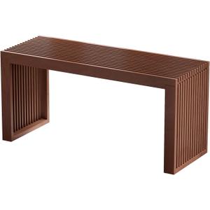 APRTAT Bamboo Dining Bench, 35 inch Farmhouse Decor Indoor Kitchen Table Bench, Entryway Shoe Rack Bench, Outdoor Bench, Solid Bamboo Benches for Living Room, Hallway, Bedroom, Bathroom (Brown, Long)