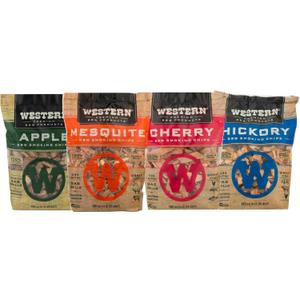 BBQ Smoking Wood Chips Variety Pack Bundle (4)- Apple, Mesquite, Hickory, and Cherry (Variety Pack)