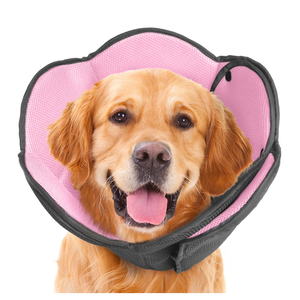 ROZKITCH Dog Cone Adjustable Soft Dog Cone Collar E Collar for Small Medium Large Dogs After Surgery Pink L