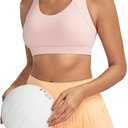 RUNNING GIRL Sports Bras for Women,Seamless Strappy Sports Bra High Support Crisscross Back with Removable Pads (Pink, XXL)