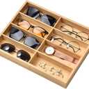 Natural bamboo Glasses Eyeglass Eyewear Sun glasses Sunglasses Box Storage Case Tray Display Showcase Organizer Box