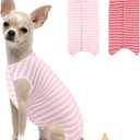 2 Packs Dog Recovery Suit for Surgery Dog Onesie Surgical Clothes Bodysuit for Male and Female Substitute E-Collar& Cone