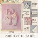 UNCDLV Coquette Pink Bow Ballerina Shoes Poster Hanger Frame, Pastel Preppy Girly Canvas Wall Art, Aesthetic Pink Ballet Wall Decor for Nursery Girls Room Dorm Apartment, 12x16 Inch Set of 2