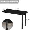 CycleCrew Large L-Shaped Desk Extension, 47.2" L Freestanding Desk Extender with Adjustable Height, Full-Size Tabletop Extension for Existing Desk, Space Saving Workstation Expansion for Home Office, 47.2" L x 23.6" W x 35.4" H
