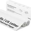Thermal Printer Paper 8.5x11Inch, 2 Rolls Per Box, US Letter Size Printer Paper, Long-Term Archival Quality, Compatible with CamScanner P1 Pro Printer, Compact and Portable (44 Sheets)