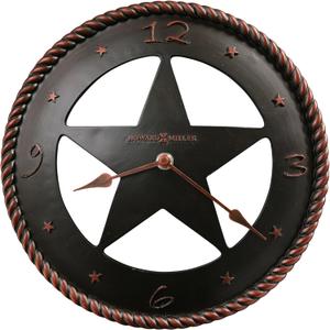 Howard Miller Maverick Western Wall Clock  Rustic Star Design, Rope Edge, Oil Rubbed Bronze Finish, Silent Quartz, Battery Operated, Perfect for Farmhouse or Southwestern Home Decor