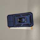 Janmitta Case for iPhone 12 & 12 Pro Phone Cover Built in Slide Camera Lens Cover+Screen Protector,Heavy Duty Shockproof Full Body PhoneCase with Finger Ring Holder Kickstand,Blue