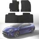 GXARTS Fit for Toyota Corolla 2014-2019 Floor Mats Replacement, 3PC Black Velour Carpet Front & Rear Car Floor Liners