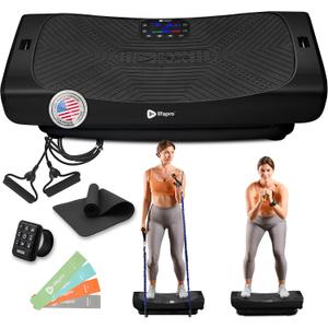 Lifepro Rumblex Plus/Pro 4D Vibration Plate for Lymphatic Drainage Triple Motor Whole Body Vibration Platform Machine for Muscle Toning 7 Training Modes, 60 Speed Levels & Resistance Bands