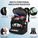 Tactical Cooler Backpack for Men, Double Deck Insulated Cooler Bag 40 Cans, Soft Lunch Backpack with 16H Ice Retention Waterproof Leakproof Picnic Backpack for Work Beach Camping BBQ Hiking