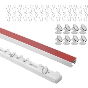 Self Adhesive Curtain Track,9.8FT Ceiling Curtain Track No Drill,Curtain Track Ceiling Mount, Curtain Track for RV,Trailer,Home (118 Inch)
