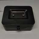 KYODOLED Medium Metal Cash Box with Combination Lock Safe and Money Tray for Security 7.87"x 6.30"x 3.54" Black