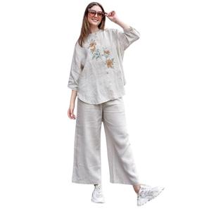 MAGHMA Women's Cotton Co-ord Set, Two-Piece Outfit, Casual Loungewear, Stylish Top and Pant Set, Breathable Fabric, Travel Friendly, Relaxed Fit Ensemble White (Size XX-Large)
