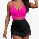 Blooming Jelly Womens One Piece Swimsuit Modest Tummy Control Bathing Suit Twist Front Swim Dress Swimwear 2025 No Size