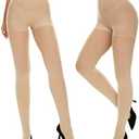 MANZI Run Resistant Control Top Panty Hose Opaque Tights Size Medium