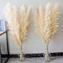 46" inch 10 Stems Natural Pampas Grass Decor Tall, Pompas Grass, Tall Pampas Grass for Weddingm, Farmhouse, Boho Home Decor (Ivory)