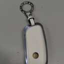 Key Fob Cover Case Leather Compatible for BMW 2025 2024 2023 5/7 Series , X5, X6, X7,X2, X5M,I5,I7，XM,2022-2023 IX, White Keychain for Women Men