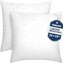 Pack of 2 20x20 Outdoor Pillows, Water Resistant Throw Pillow Inserts, Cushion Inner Pads for Patio, Sofa, Waterproof Pillow Insert