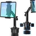 KDD Car Cup Holder Tablet Mount, Long Adjustable Arm Tablet iPad Stand Holder for Car Truck SUV Mount, Universal Car Cup Cradle Phone Stand Fit for iPad Pro, Galaxy, Switch, Travel Accessories