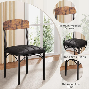 Kitchen Chairs for 4, Set of 4 Chairs, Brown