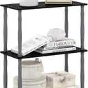 Furinno Turn-N-Tube 3-Tier Compact Multipurpose Shelf Display Rack with Classic Tube, Black/Grey