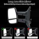 Left Driver Side Mirror Long Arm Compatible with 2015-2025 Ford Transit 150 250 350 350HD Left Side Rear Door Mirror w/o Signal Light and Blind Spot Sensor