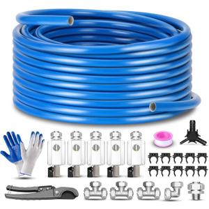 Howaoo 3/4" x 200ft Compressed Air Line Kit, Shop/Garage HDPE-Aluminum Air Line Kit for Compressor, Leak-Proof & Easy to Install (3/4" 200FT)