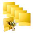 5pack Mirror Acrylic Sheets, 12" x 12" Opaque Glossy Mirror Plastic Sheet with 1/8 Inch3mm Thickness, Rigid Tinted Mirror Acrylic for Cutting, Sawing, Laser Cutting and Engraving (12X12, Gold, 5)