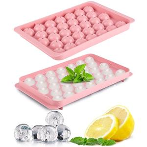 Ice Cube Trays for Freezer - 33 PCS Round Ice Cube Mold with Lid, Sphere Ice Mold and ice trays for freezer