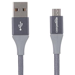 Micro USB to USB-A 2.0 Cable, Nylon Braided Cord, 480Mbps Transfer Speed, Gold-Plated, 10 Foot, Dark Gray