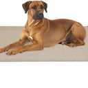 Veehoo Outdoor Elevated Dog Cot Bed, Cooling Raised Pet Bed for Large Dogs, Washable Breathable Mesh Hammock Bed with No-Slip Feet, Indestructible Ground Off Training Platform Cot-42"x30" Beige Coffee (42.0"L x 30.0"W x 7.0"Th)