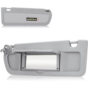 Left Driver Side Sun Visor for Honda Civic 2006 2007 2008 2009 2010 2011 EX LX Sedan SI Coupe, Replace for 83280-SNA-A01ZA Gray, Without Light