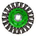 Forney 72749 Wire Wheel Brush, Twist Knot Crimped with 1/2-Inch and 5/8-Inch Arbor, 6-Inch-by-.020-Inch